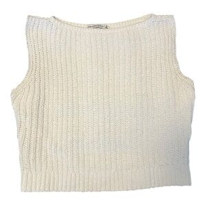 Abercrombie & Fitch Cream Knit Cropped Sweater Tank Size XS